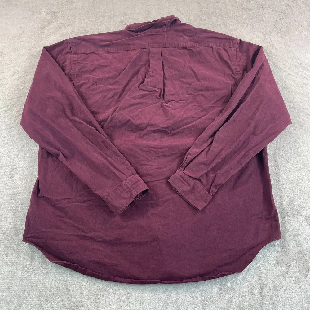 Polo Ralph Lauren Oxford Shirt Men 2XL Maroon Classic Fit Pony Long Sleeve Prepp